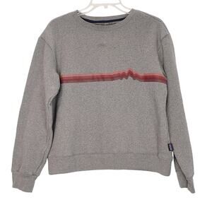 Patagonia Pullover Sweatshirt Ridge Rise Stripe Crew Neck Gray Womens Small